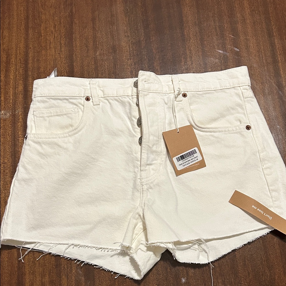Reformation Off-White Jean Shorts